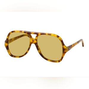 Chloé  Salome Havana Pilot Oversized Sunglasses NWT